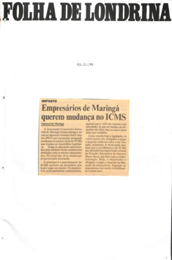 ACIM Clipping ACIM Novembro 1996