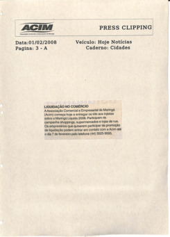 ACIM Clipping Fevereiro 2008